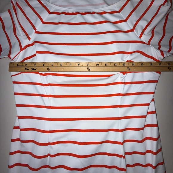 J McLaughlin Striped orange and White Dress, size medium, excellent condition - Picture 3 of 4